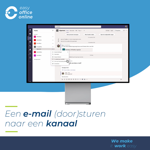 <p>Video: Email (door)sturen naar een kanaal in Teams</p>